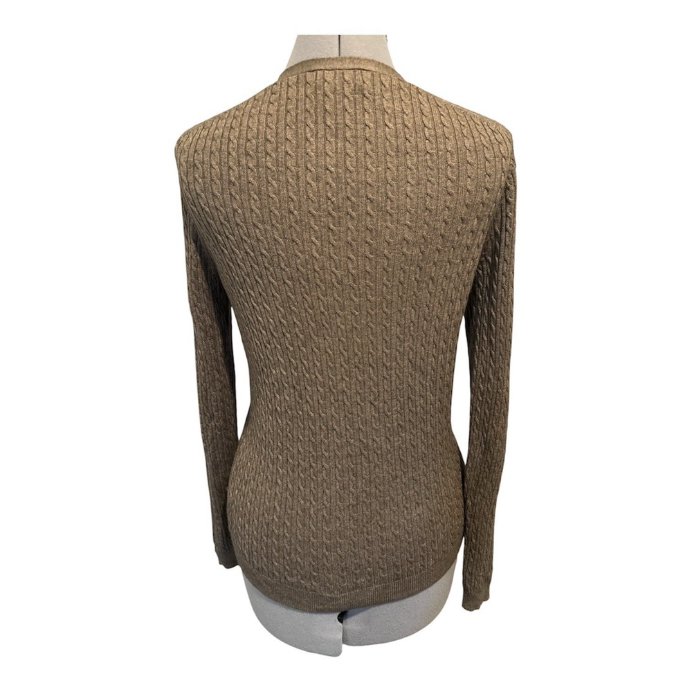 Brooks Brothers Silk Cashmere Cardigan Sweater Womens Small Cable Knit V Neck - Picture 2 of 5